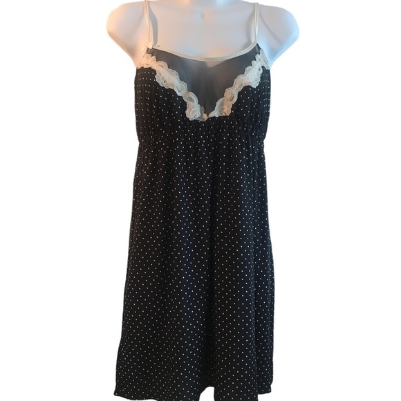 Vintage California Dynasty Polka Dot Lace Nightie Size Med - Picture 10 of 10